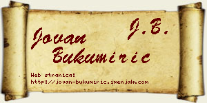 Jovan Bukumirić vizit kartica
